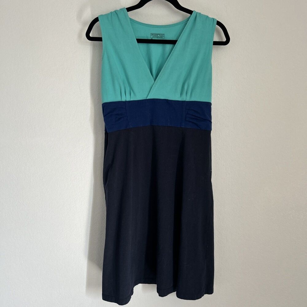 Patagonia Dress Teal/Blue/Navy Stretchy Sleeveless A-Line Pullover Dress Sz M